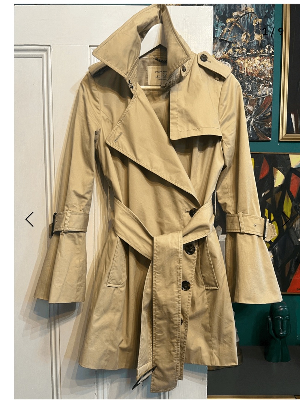 Banana Republic Beige Trench Coat with Belted Waist